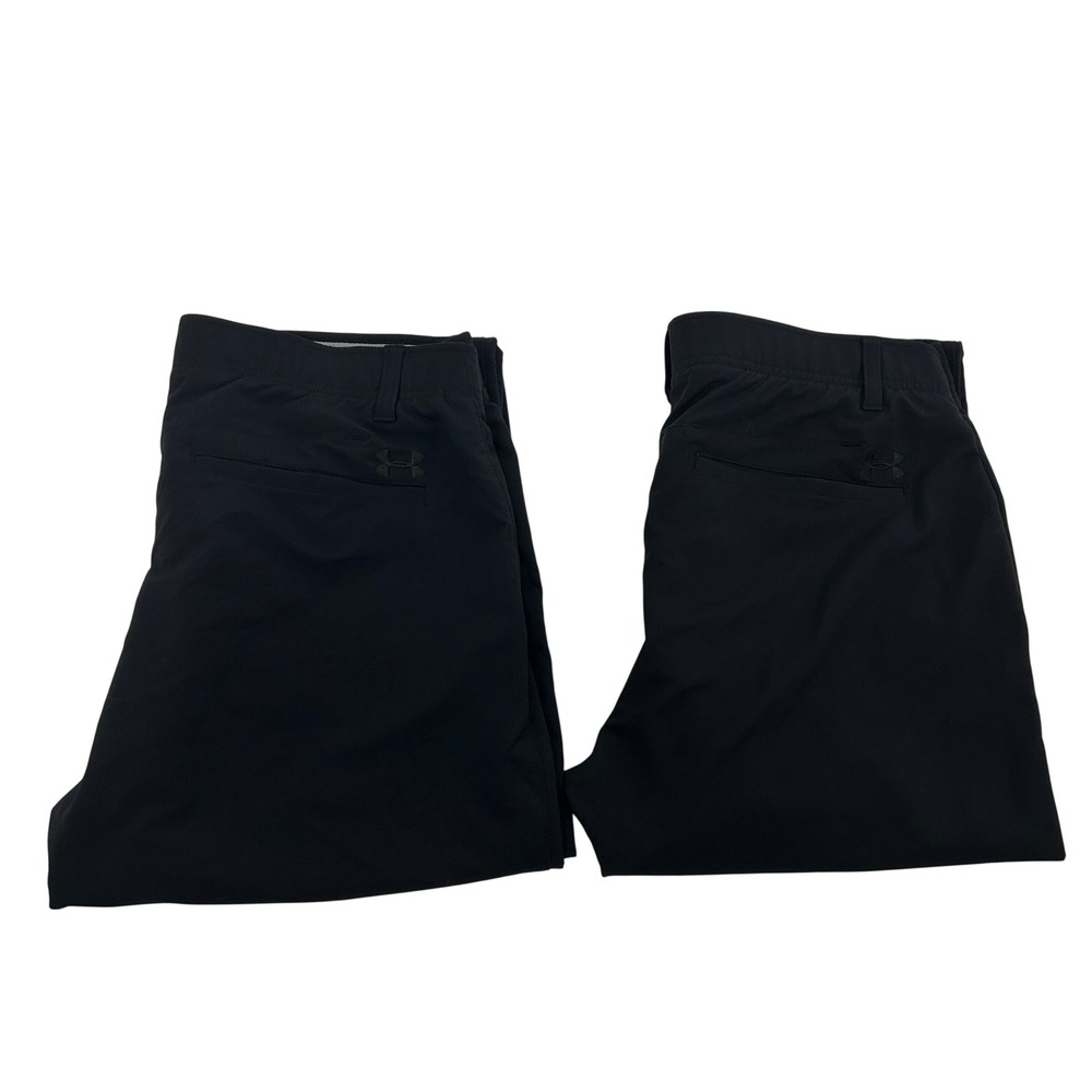 Under Armour Pants Men 34x30 Black Straight Leg Performance Stretch Lot of 2